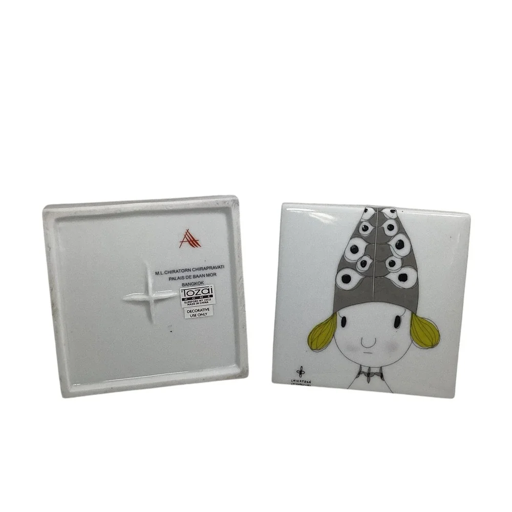 Tozai Home Chiratorn Chirapravati Palais de Baan Mor Ceramic Trinket Box 4x4x2